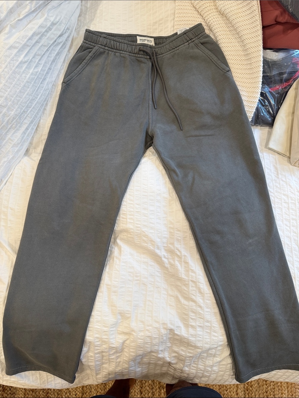 Abercrombie & Fitch Men's Charcoal Gray Drawstring Sweatpants